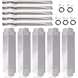 Grill Replacement Parts for Nexgrill 5 Burner 720-0888, 720-0888N, Nexgrill 4 Burner 720-0830H, Members Mark 720-0882D, Stainless Steel Heat Plates, Burner Tubes and Grill Igniters Replacement Kit.