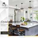 Black Crystal Pendant Light for Kitchen Island,Mini Crystal Chandeliers Modern for Dining Room,3 Tiers K9 Ceiling Pendant Light Fixture for Hallway Bedroom Closet