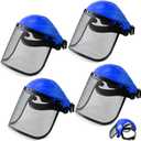 Amylove 2 Pcs Safety Face Shield with Mesh Weed Whacking Face Shield Masks Chainsaw Gardening Weed Mover Protection (Blue)