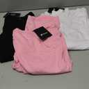 Ficerd 3 Pack 3/4 Sleeve Tops for Women Round Neck Dressy Basics Tees Casual Trendy Loose Fit T Shirts (Small)