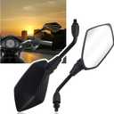 2PCS Motorcycle Mirrors with 8mm & 10mm Bolt,Carbon Fibre HD Motorcycle Mirrors for Handlebars,360 Adjustable Motorcycle Accessories Wide Angle Rear View Mirror (Carbon Fibre)