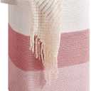 CLHMILY&Z 75L Laundry Hamper Rectangular Pink Rope Basket - 16x13x22 Inches - Dirty Clothes Storage Soft Organizer Bin for Blankets, Toys, and Nursery Essentials