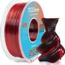 Dual Color Silk PLA Filament 1.75mm Black Red 1KG, Shiny High Gloss Finish, Seamless Color Transition, Neatly Wound, Accuracy +/-0.02mm Vacuum Packaging