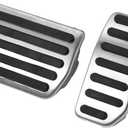X AUTOHAUX 2pcs Brake Pedal Pad Gas Accelerator Pedal Cover for Volvo XC60 2010-2017 Silver Tone