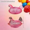 Chicken Shaped Crystal Candy Dish with Lid Snack Bowl for Nuts, Dessert & Candy Decorative Jar for Home Kitchen, Office Desk & Tabletop Decor (Gold)