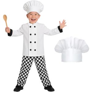 fun shack Chef Costume Kids, Boys Chef Costume, Boys Halloween Costumes, Halloween Costumes for Kids (X-Large, White)