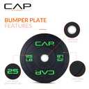 CAP Barbell Rubber Olympic Bumper Plate | Multiple Options/Colors, 25 LB