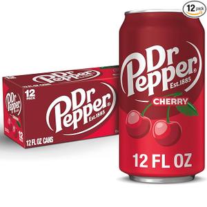 Dr Pepper Cherry Zero Sugar Soda, 12 fl. oz. Cans, 12 Pack 