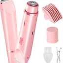 Dermawave Bikini Shaver Trimmer 2.0 for Women Pubic Hair, 2 in 1 Dual Head Painless Electric Razor for Bikini Line Area, Waterproof, Pink