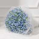 Dolicer 5 Pcs Babys Breath Artificial Flowers, Blue Long Stem Baby Breath Flowers Artificial Bulk, Real Touch Fake Babys Breath Gypsophila for Wedding Bridal Bouquet Party Arrangements Home Decor