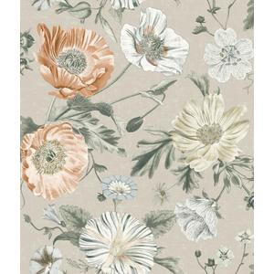 RoomMates Vintage Poppy Orange Peel and Stick Wallpaper, RMK12811PL