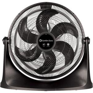 Comfort Zone PowrCurve High-Velocity Wall Mountable Floor Fan with 180-Degree Adjustable Tilt, 20 inch, 3 Speed, 6 Fan Blades (Wall Bracket Included), Ideal for Home, Bedroom, Dorm & Office, CZHV201BK