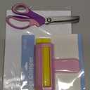 Paper Crimper, 9" Pinking Shears, Glossy Thin Inkjet Paper 100 Sheets 8.25 x 11.6 Inches for Chip Bags Crafting for Inkjet Printer, Dye Ink 115gsm(Purple, Pink) (Multicolor)