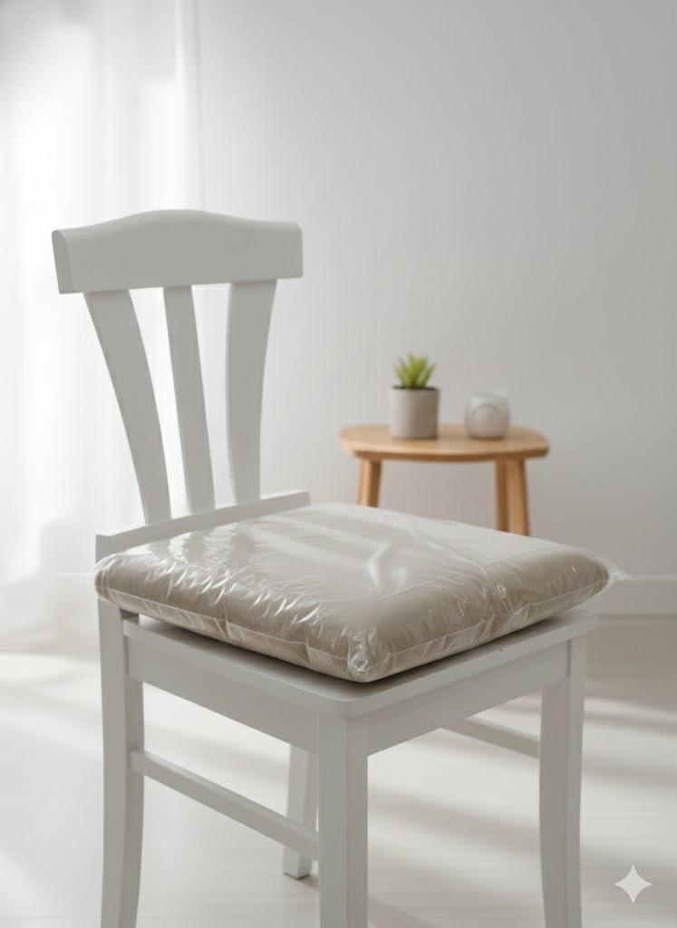 Dining Chairs - Slat Back Wooden Seat Chairs, Set of 2, Linen White (Incomplete) (Back Rest Legs)