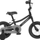 Retrospec Koda Plus Kids Bike for Boys & Girls Ages 2-3 Years - 12" Children's Bicycle, Adjustable Seat & Handlebars, Removable Training Wheels, Front Hand Brakes, Rear Coaster Brake & Safety Bell (Black)