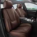 Car Seat Covers Full Set Brown, Luxury Leather Car Seat Covers, Waterproof and Breathable Seat Covers, Universal Car Seat Protector Fit for Cars, Trucks, SUVs, Pick-ups (Full Set)