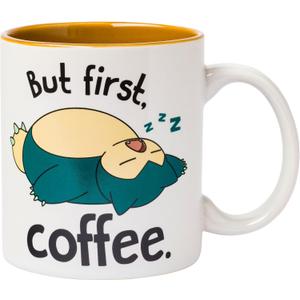 Silver Buffalo Pokemon Snorlax But First Coffee Ceramic Mug, 20 Ounces