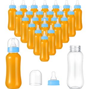 Norme Baby Shower Bottles 9.5 oz Plastic Baby Bottles Chug Sign Shower Game Party Favors Baby Bottles Bulk for Baby Shower Decorations Gender Reveal Gifts(Blue, 24 Pcs)