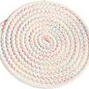 Round Colored Cotton Rope Coaster, Kingwillow, (Set of 6)