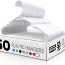 Utopia Home - Plastic Hangers 50 Pack - Space Saving Clothes Hanger - Durable and Strong Closet Organizers and Storage Makes It Ideal Stocking Stuffers or Apartment or Dorm Room Essentials (White)