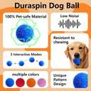 Interactive Dog Toys: Smart Dog Ball Auto-Bounce, Vibrating & Jumping Action! Durable Duraspin Design for Aggressive Chewers. Rechargeable & Long-Lasting, Keeps Dogs Busy and Entertained Blue.