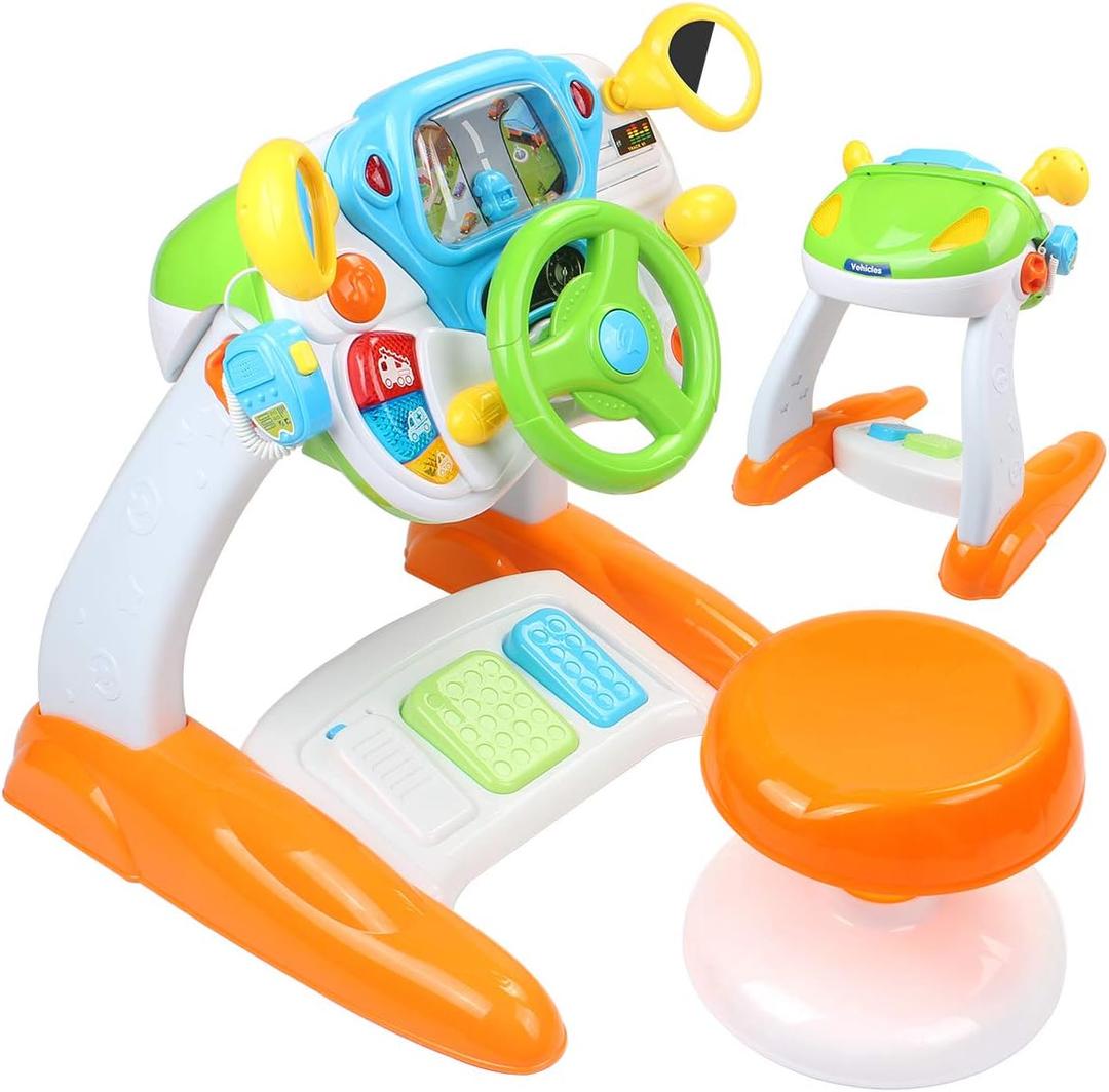 AMOSTING Pretend and Play Ride On Toys for Toddler Boys Girls Learning & Educational Baby Driver Toy Cars for Preschool Kids, Large