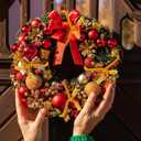 Zhengmy 16 Pcs 25 Inches Christmas Velvet Garland Ties Christmas Decorative Twist Ties for Banister Reusable and Flexible Twist for Xmas Home Decorations Holiday Craft Wrapping(Gold)