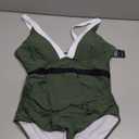 Blooming Jelly Womens One Piece Swimsuit Tummy Control Modest Bathing Suit Color Block V Neck Swimwear, XL