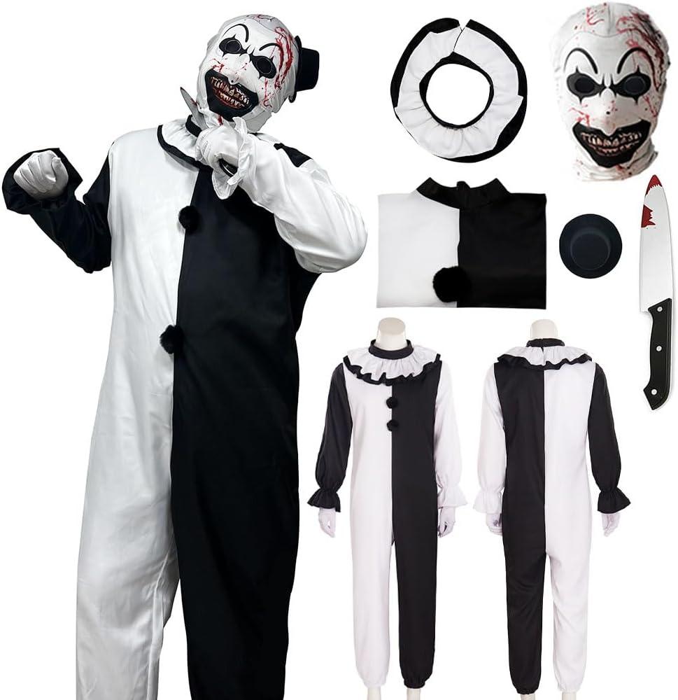 Clown Costume Cosplay Clown Movie WIth Head Cover Adult Halloween (Large)