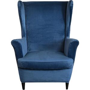 JIAN YA NA Wingback Chair Cover, Stretch Velvet Wing Chair Slipcovers 2 Piece, Wingback Armchair Sofa Slipcover Super Soft Fabric Furniture Protector with Elastic Bottom for Living Room Bedroom Hotel