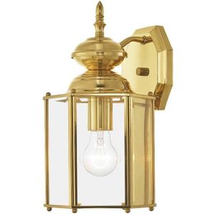Livex Lighting 2007-02 Outdoor Wall Lantern with Clear Beveled Glass Shades, Polished Brass