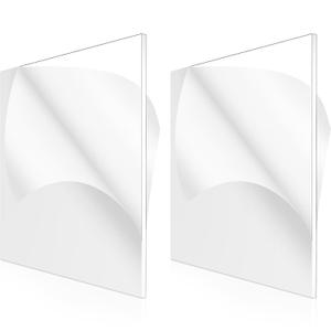 2 Pcs 1/16 Inch Thick Clear Acrylic Sheet 12 x 12 Inch Transparent Acrylic Sheet Clear Plastic Panel Cast Glass Sheets for DIY Handcraft Decor Picture Frame Paintings Display Art Craft