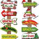 20Pcs Christmas Decoration Greenchmas Yard Sign Greenchmas Outdoor Christmas Photo Proops Greench Arrow Yard Sign Outdoor for Xmas Party Supplies
