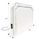 Bed Headboard, Size 40"-24" White with Blue Lining