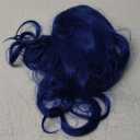 Baruisi Blue Wigs for Women Long Curly Wavy Synthetic Hair Wig Natural Middle Parting Heat Resistant Costume Cosplay Wig