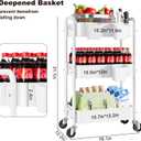 3 Tier Rolling Cart Metal with Wheels, White Three Tiered Craft Cart Organizer on Wheels, Storage Utility Carts for Art, Baby Nursery,Diaper Caddy, Cleaning Supplies, Nail,Lash,Snack,Book,Roller Shelf