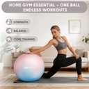 APEXUP Yoga Ball Exercise Ball Anti Slip Heavy Duty for Fitness, Balance & Core Workout, Balance Training, Pregnancy & Physical Therapy, 5 Sizes (S (15"~18") 45cm, Blue Pink)