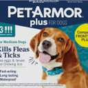 PetArmor Plus Flea and Tick Prevention for Dogs, Medium Dog Flea and Tick Treatment, 3 Doses, Waterproof Topical, Fast Acting (23-44 lbs)
