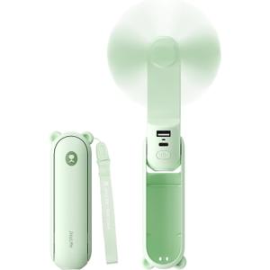 JISULIFE Handheld Mini Fan, 3 IN 1 USB Rechargeable Portable Fan [12-19 Working Hours] with Power Bank, Flashlight, Pocket Design for Travel/Summer/Concerts/Lash, Gifts for Women(Green)