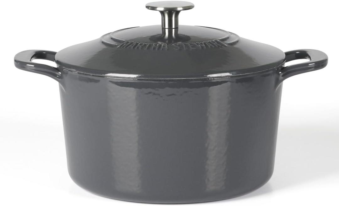 Martha Stewart Gatwick 4 Quart Enamel Cast Iron Dutch Oven - Grey (Gray)