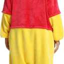 Unisex Adult Animal Onesie Pajamas, Mens Womens Flannel Halloween Cosplay Costume/Homewear/Sleepwear (Large, Yellow)