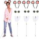 12 Pcs Halloween Mouse Costume Accessories Set,3 Blind Mice Costumes,3 Blind Mice Costume Adult Halloween