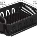 Sterilite Large 2 Piece Sink Set, with Drainboard for Drying, Holds Clean Dishes in the Kitchen such as Plates, Cups, and Silverware, Black, 6-Pack