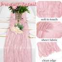 16 Pack Light Pink Cheesecloth Table Runners 20x120 Inch Gauze Table Runner Cheese Cloth 10FT Pink Table Runner Rustic Sheer Runner for Wedding Birthday Party Baby Shower Table Decor