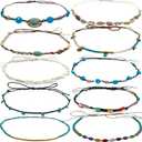 nemokamai 10 PCS Cowboy Hat Bands for Men Women, Leather Hatbands Belt for Cowboy/Western/Fedora/Cowgirl/Straw Hats