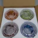 SHMILMH Votive Candle Holder Set of 4, Diwali Decoration for Home, Handmade Mosaic Glass Tealight Candle Holders for Table Centerpiece Decor,Diwali Thanksgiving