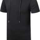 Aiyino Men's Hipster Hip Hop Longline Pullover Hoodies Shirts (Black, M)