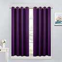 Yakamok Light Blocking Window Blackout Curtains Thermal Insulated Room Darkening Drapes for Bedroom,Solid Grommet Top Window Panels, 52x45 Inch, Purple, One Pair