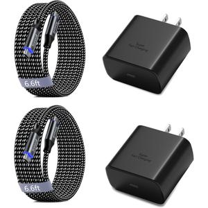 iPhone 16 Pro Max Charger Fast Charging, 2 Pack 45W USB C Super Fast Charger Block &6.6FT Long Type C Charger Cable Cord for iPhone 16/16 Plus/16 Pro/16 Pro Max/15/15 Plus/15 Pro/15 Pro Max, iPad Pro