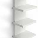 5 Tier Wall Shelves White, Vertical Column Shelf Floating Storage Home Decor Organizer Tall Tower Design Utility Shelving Bedroom Living Room, 30.7inch